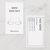 "Essentiële" Opticiaanse Visitekaartjes (Voorkant / Achterkant)