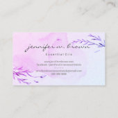 Essentiële paarse waterverf van oliën visitekaartje (Achterkant)