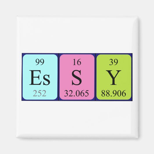 Essentiële periodieke naam magneet (Voorkant)