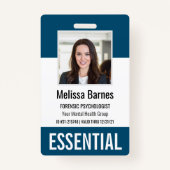 Essentiële persoonlijke foto-ID-beveiliging Badge (Voorkant)