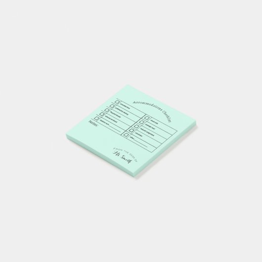 Essentiële Snelheid Tool: Accommodatie Checklist Post-it® Notes (Schuin)