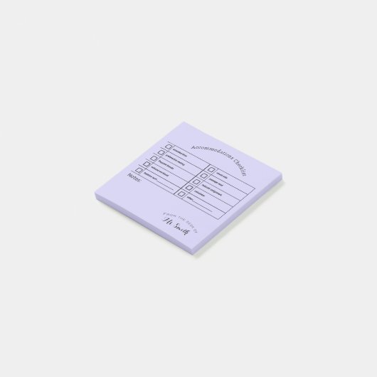 Essentiële Snelheid Tool: Accommodatie Checklist Post-it® Notes (Schuin)