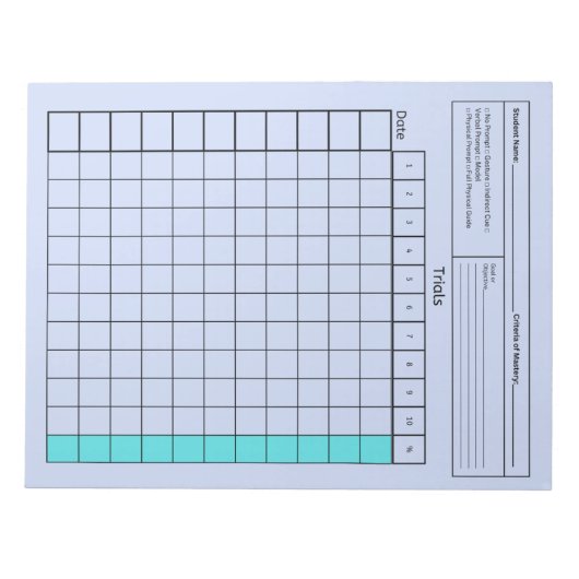 Essentiële SpEd-tool: blanco gegevensblad (proeven Notitieblok (Voorkant)
