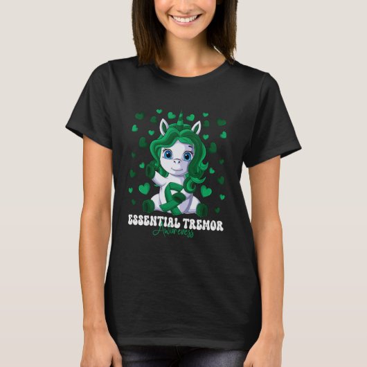 Essentiële Tremor Awareness Maand Groen Lint Unic T-shirt (Voorkant)