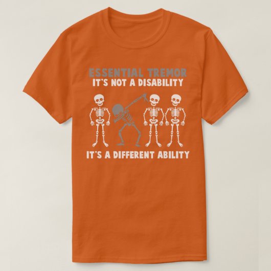Essentiële tremor bewustzijn is geen handicap t-shirt (Design voorkant)