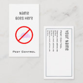 "Essentiële" Visitekaartjes voor de bestrijding va (Voorkant / Achterkant)