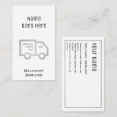 "Essentiële" Visitekaartjes voor levering (Voorkant / Achterkant)