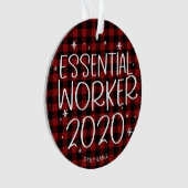 Essentiële Werknemer 2020 Covid Pandemie Kerstmis Ornament (voorkant)
