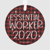 Essentiële Werknemer 2020 Covid Pandemie Kerstmis Ornament (achterkant)