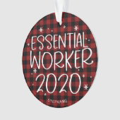 Essentiële Werknemer 2020 Covid Pandemie Kerstmis Ornament (voorkant)