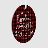 Essentiële Werknemer 2020 Covid-pandemie Kerstmis Ornament (voorkant)