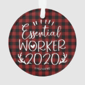 Essentiële Werknemer 2020 Covid-pandemie Kerstmis Ornament (achterkant)