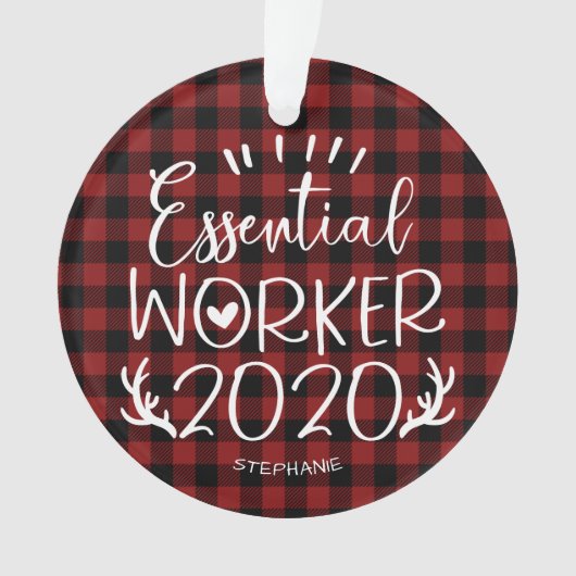 Essentiële Werknemer 2020 Covid-pandemie Kerstmis Ornament (voorkant)