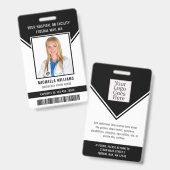 Essentiële Werknemer Barcode Foto Beveiligings-ID Badge (Voor- en achterkant)