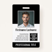 Essentiële werknemer - Foto, streepjescode, Logo, Badge (Voorkant)