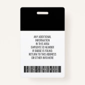 Essentiële werknemer - Foto, streepjescode, Logo, Badge (Achterkant)