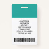 Essentiële werknemer - Foto, streepjescode, Logo, Badge (Achterkant)