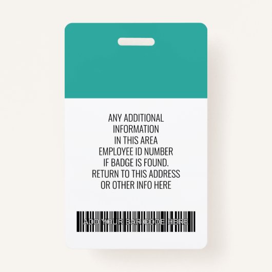 Essentiële werknemer - Foto, streepjescode, Logo,  Badge (Achterkant)