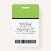 Essentiële werknemer - Foto, streepjescode, Logo,  Badge (Achterkant)