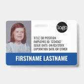 Essentiële Werknemer ID Foto, Bar Code, Logo, Uitg Badge (Voorzijde)