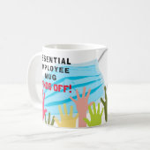 Essentiële Werknemer Mok HANDEN AF!  Grappig Maske (Voorkant links)