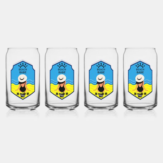 Essentiële zomer strand  blikvorm glas (Voorkant)