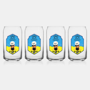 Essentiële zomerstrand  blikvorm glas