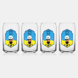 Essentiële zomerstrand blikvorm glas