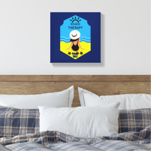Essentiële zomerstrand canvas afdruk