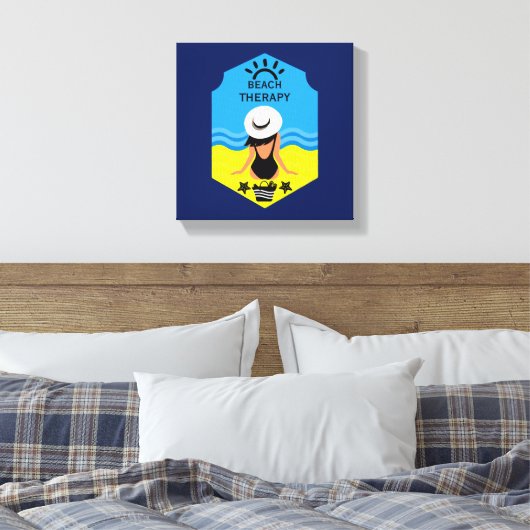 Essentiële zomerstrand  canvas afdruk (Insitu (Slaapkamer))