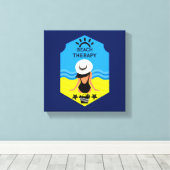 Essentiële zomerstrand  canvas afdruk (Insitu (Houten vloer))