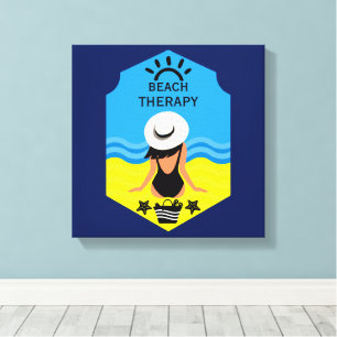 Essentiële zomerstrand canvas afdruk