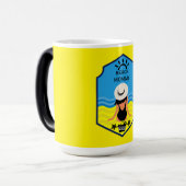 Essentiële zomerstrand  magische mok (Voorkant links)