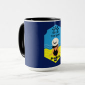 Essentiële zomerstrand  mok (Voorkant links)