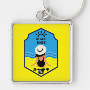 Essentiële zomerstrand  sleutelhanger