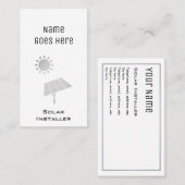 "Essentiële" zonne-Visitekaartjes Visitekaartje (Voorkant / Achterkant)