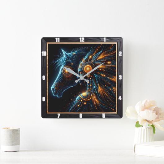 Essenties van paard en mens samenvoegen in harmoni vierkante klok (Huis)