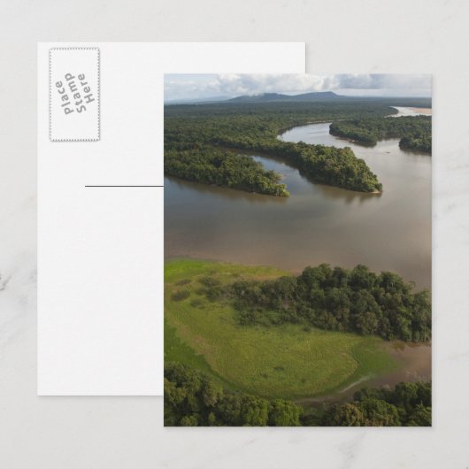 Essequibo River, de langste rivier in Guyana, en Briefkaart (Voorkant / Achterkant)