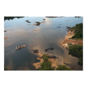Essequibo River, de langste rivier in Guyana, en Foto Afdruk