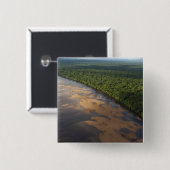 Essequibo-rivier, langste rivier in Guyana, en 3 Vierkante Button 5,1 Cm (Voorkant /achterkant)