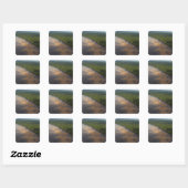 Essequibo-rivier, langste rivier in Guyana, en 3 Vierkante Sticker (Vel)