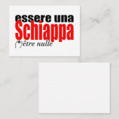 Essere una Schiappa être nulle en français B Cards Visitekaartje (Voorkant / Achterkant)