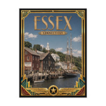 Essex Connecticut Vintage Art Deco Gouden Tijdperk