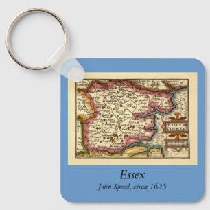 Essex County Engeland Oude antiquarische atlas kaa Sleutelhanger