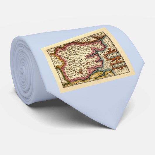 Essex County Engeland Oude antiquarische atlas kaa Stropdas (Opgerold)