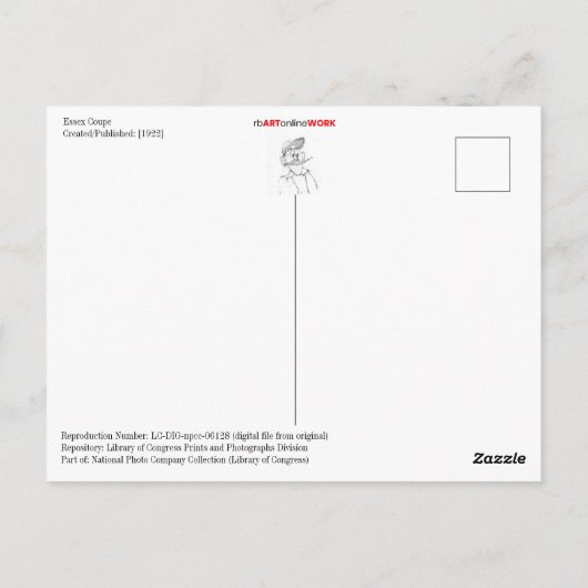 Essex Coupe Briefkaart (Achterkant)