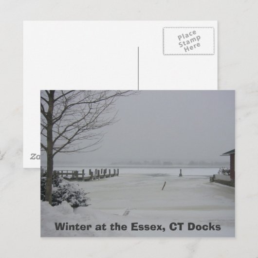 Essex Dock, Winter at the Essex, CT Docks Briefkaart (Voorkant / Achterkant)