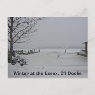 Essex Dock, Winter at the Essex, CT Docks Briefkaart
