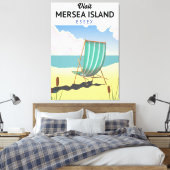 Essex-reisposter Mersia Island Canvas Afdruk (Insitu (Slaapkamer))