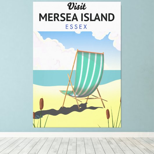 Essex-reisposter Mersia Island Canvas Afdruk (Insitu (Houten vloer))